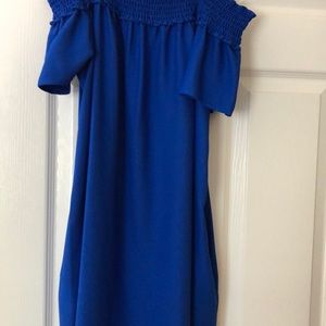 Royal blue Nicole Miller off shoulder dress